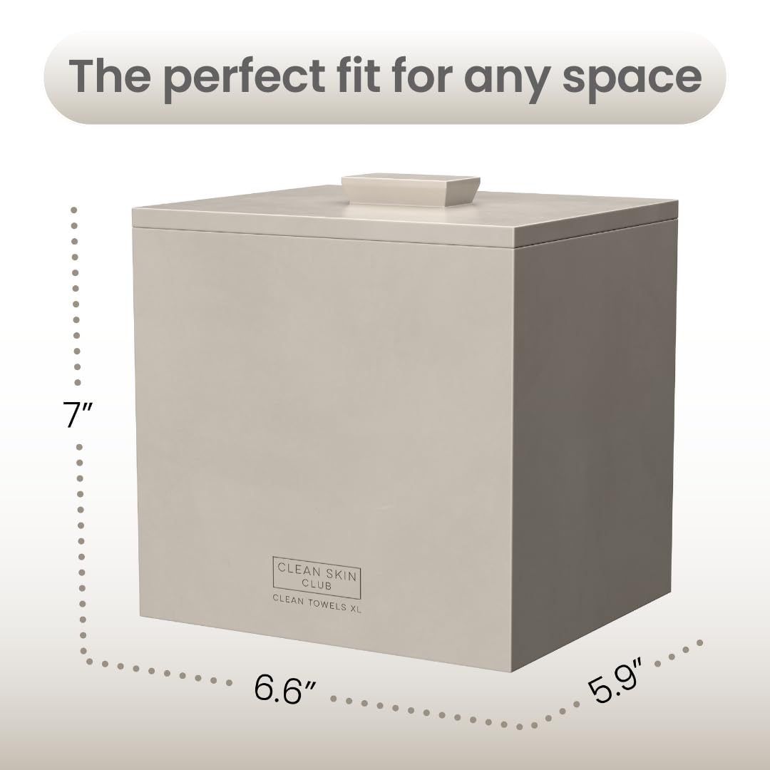 CLEAN SKIN CLUB cement box placed on vanity showing aesthetic benefit