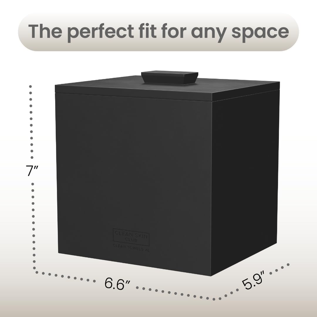 CLEAN SKIN CLUB cement box next to common items illustrating scale and space-saving benefit
