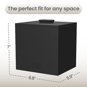 CLEAN SKIN CLUB cement box next to common items illustrating scale and space-saving benefit