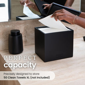 CLEAN SKIN CLUB cement box side profile highlighting compact footprint and low silhouette
