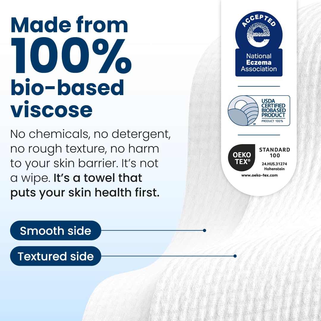 CLEAN SKIN CLUB towels stored in a bathroom caddy for hygienic daily access