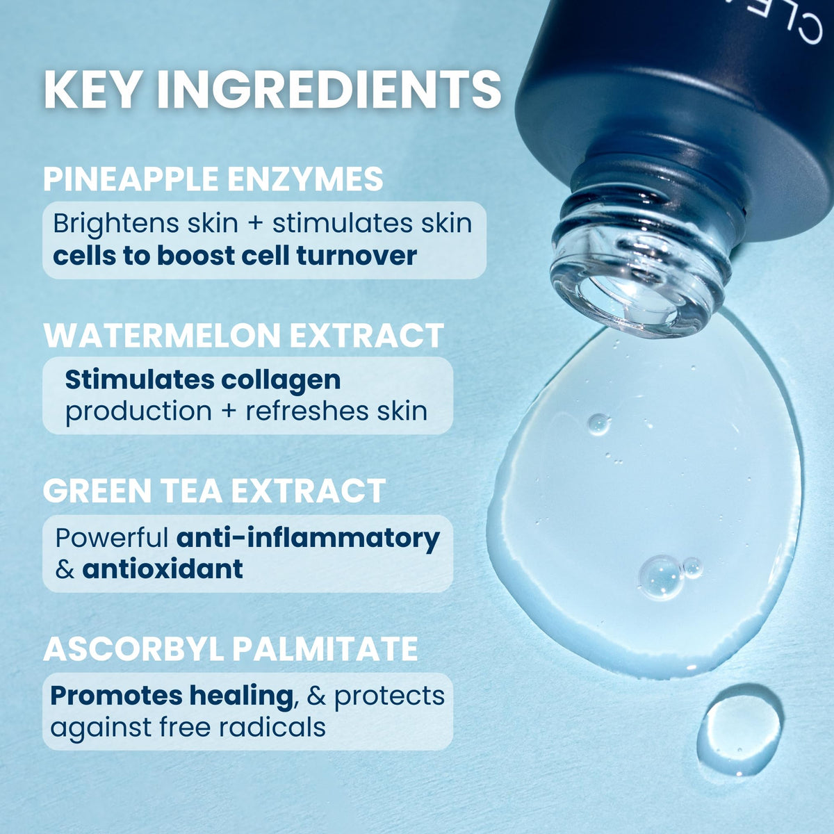 CLEAN SKIN CLUB label close-up highlighting active vitamins for skin support