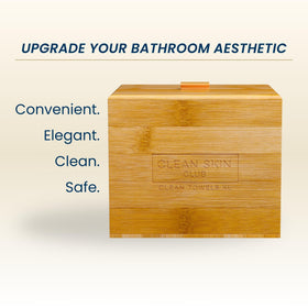 CLEAN SKIN CLUB container open with towels visible for easy refills