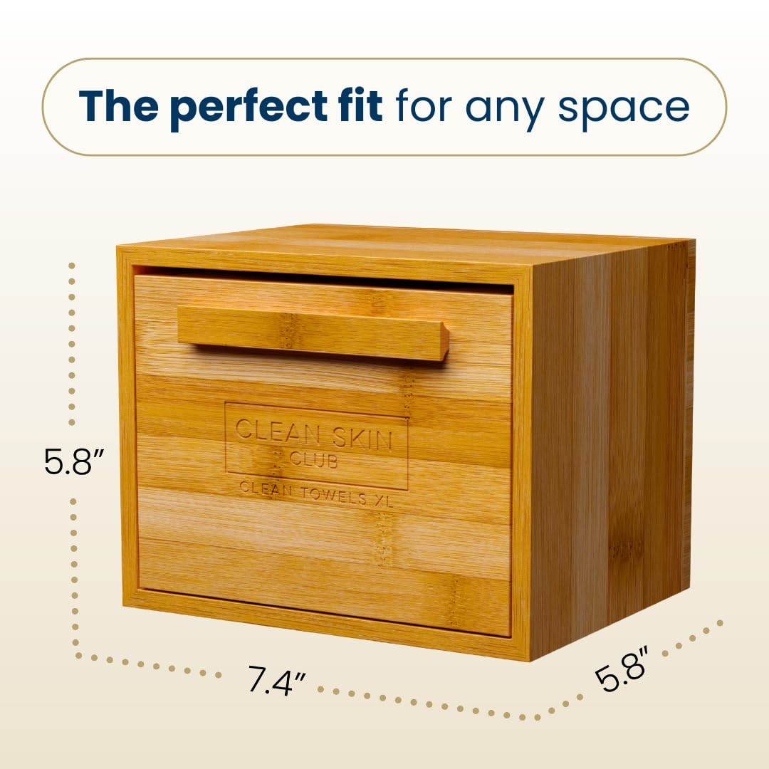 CLEAN SKIN CLUB drawer open with towels visible for easy single-towel access