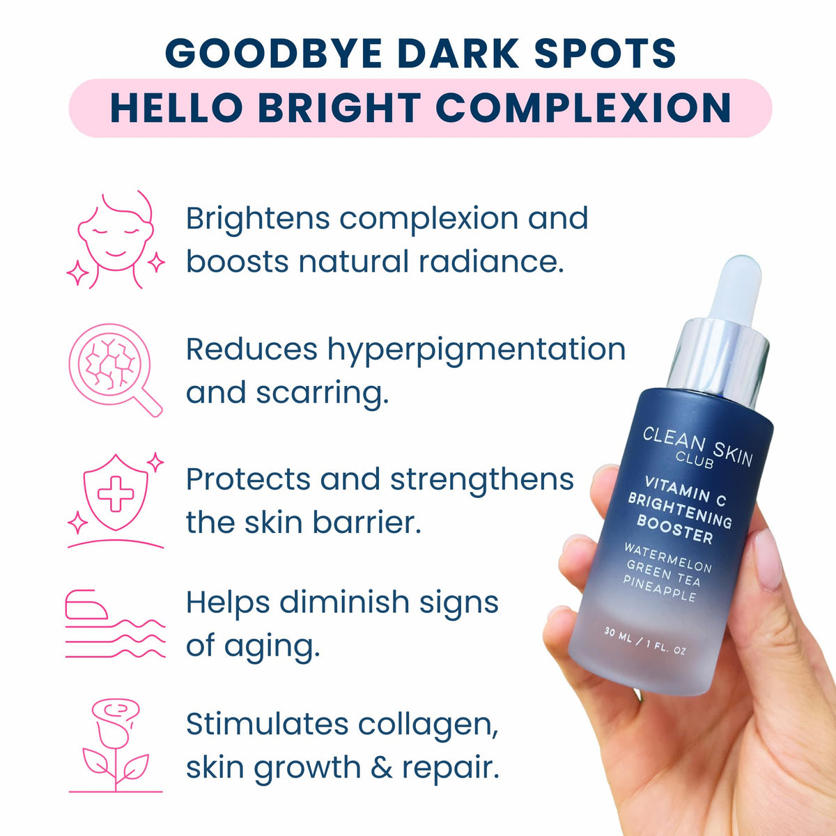 CLEAN SKIN CLUB dropper releasing serum illustrating fast absorption benefit