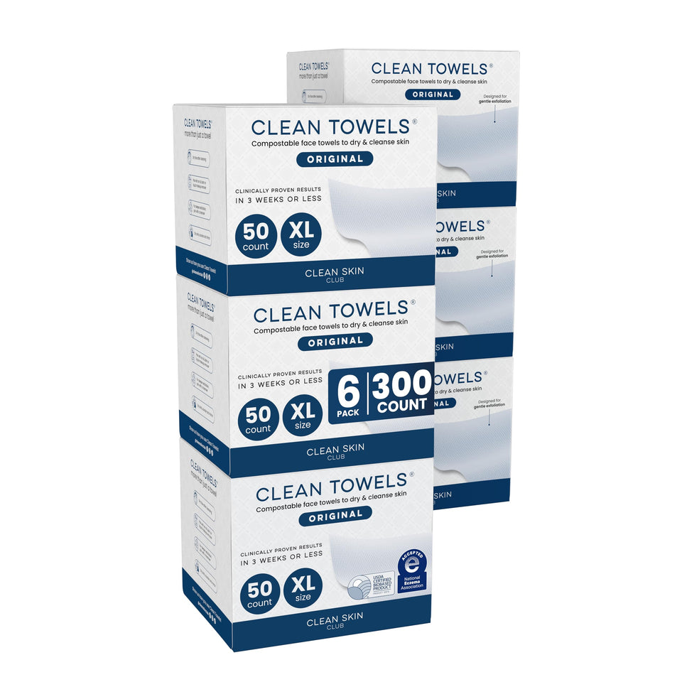 CLEAN SKIN CLUB front packaging showing six-pack and convenience benefit
