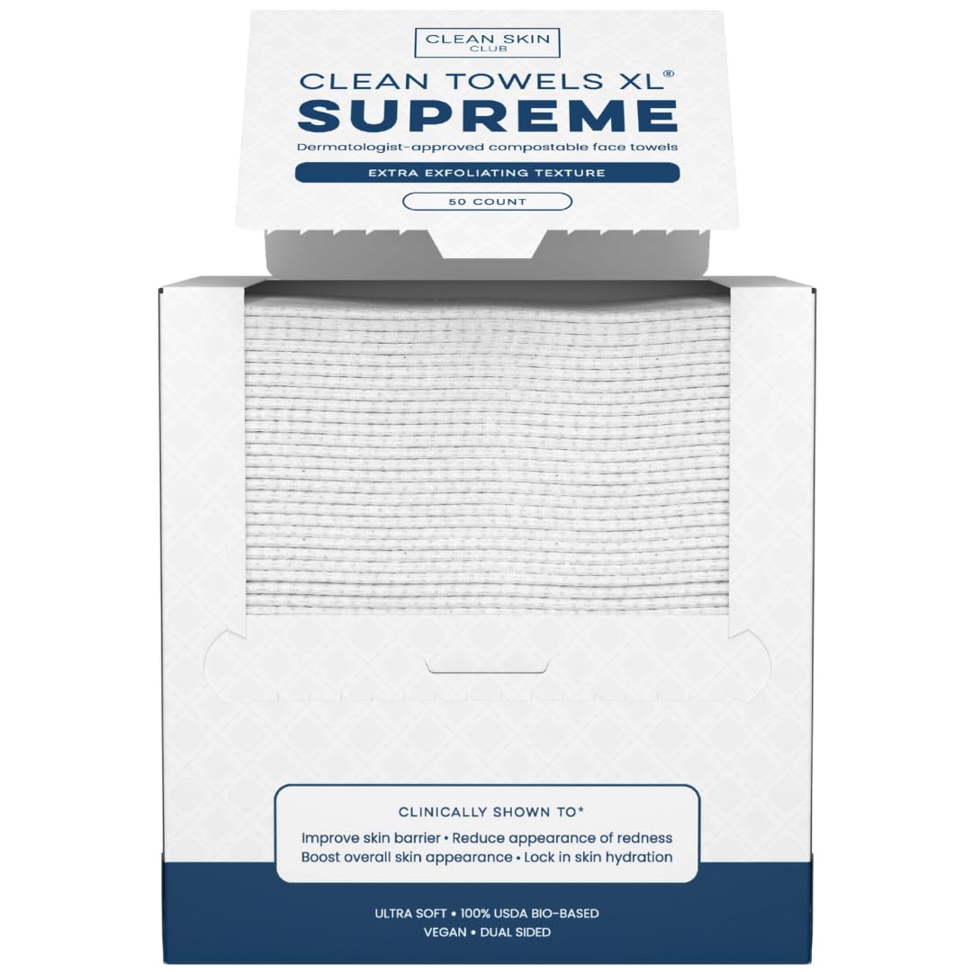 CLEAN SKIN CLUB front packaging showing 50-count convenience and benefits