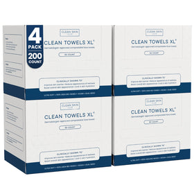 Clean Skin Club front packaging showing four resealable packs and convenience
