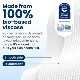 Clean Skin Club product label highlighting USDA biobased and eczema acceptance