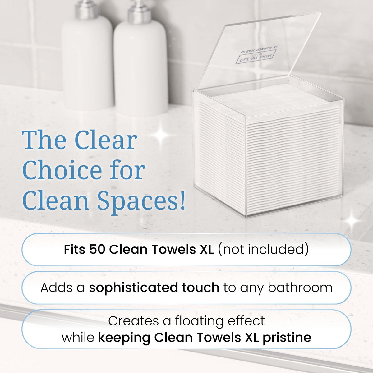 CLEAN SKIN CLUB open top ready for refill with easy-access benefit