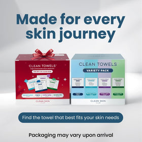 CLEAN SKIN CLUB open pack with a single disposable towel visible for quick use