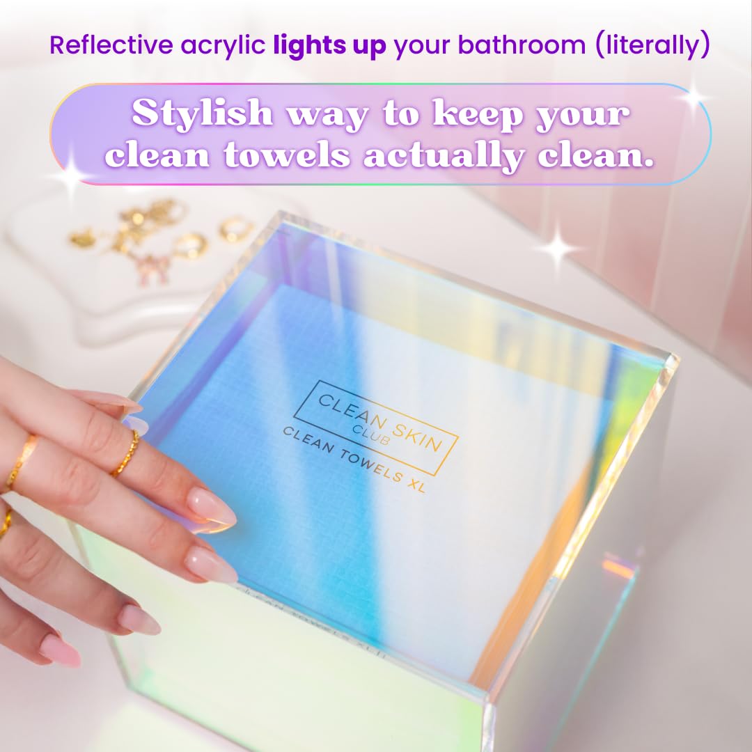 CLEAN SKIN CLUB close-up of iridescent prism finish adding a decorative accent