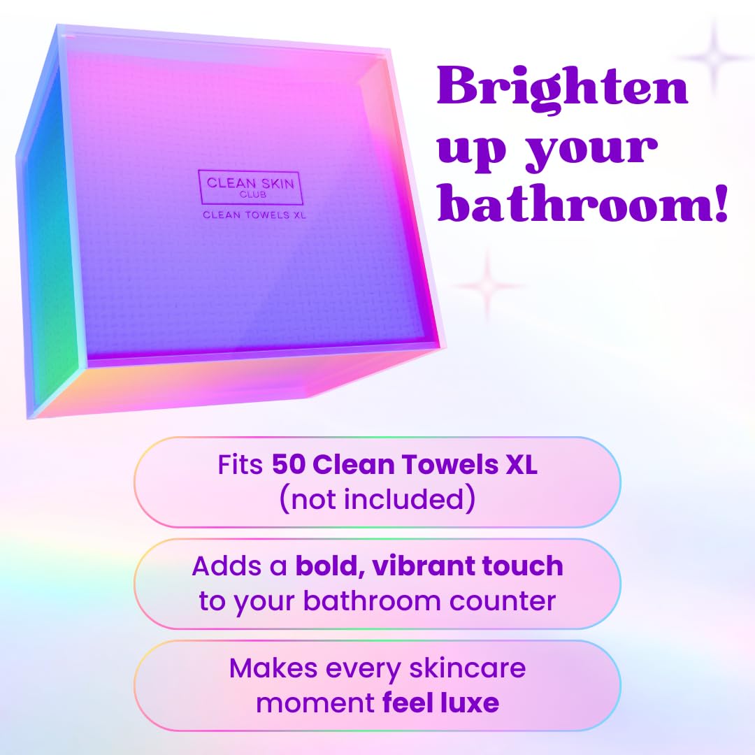 CLEAN SKIN CLUB open lid showing easy one-handed access for quick towel use