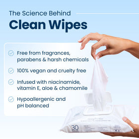 CLEAN SKIN CLUB smooth side detail highlighting soft finish for sensitive skin