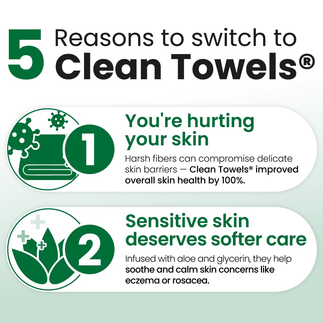 CLEAN SKIN CLUB towel dampened in use removing makeup gently