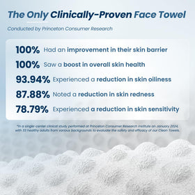 CLEAN SKIN CLUB towel in hand demonstrating soft, thick feel