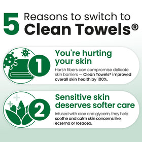 CLEAN SKIN CLUB towel in hand demonstrating gentle, low-friction use