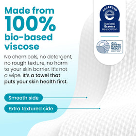 CLEAN SKIN CLUB stacked towels showing extra thickness and durable wipe quality