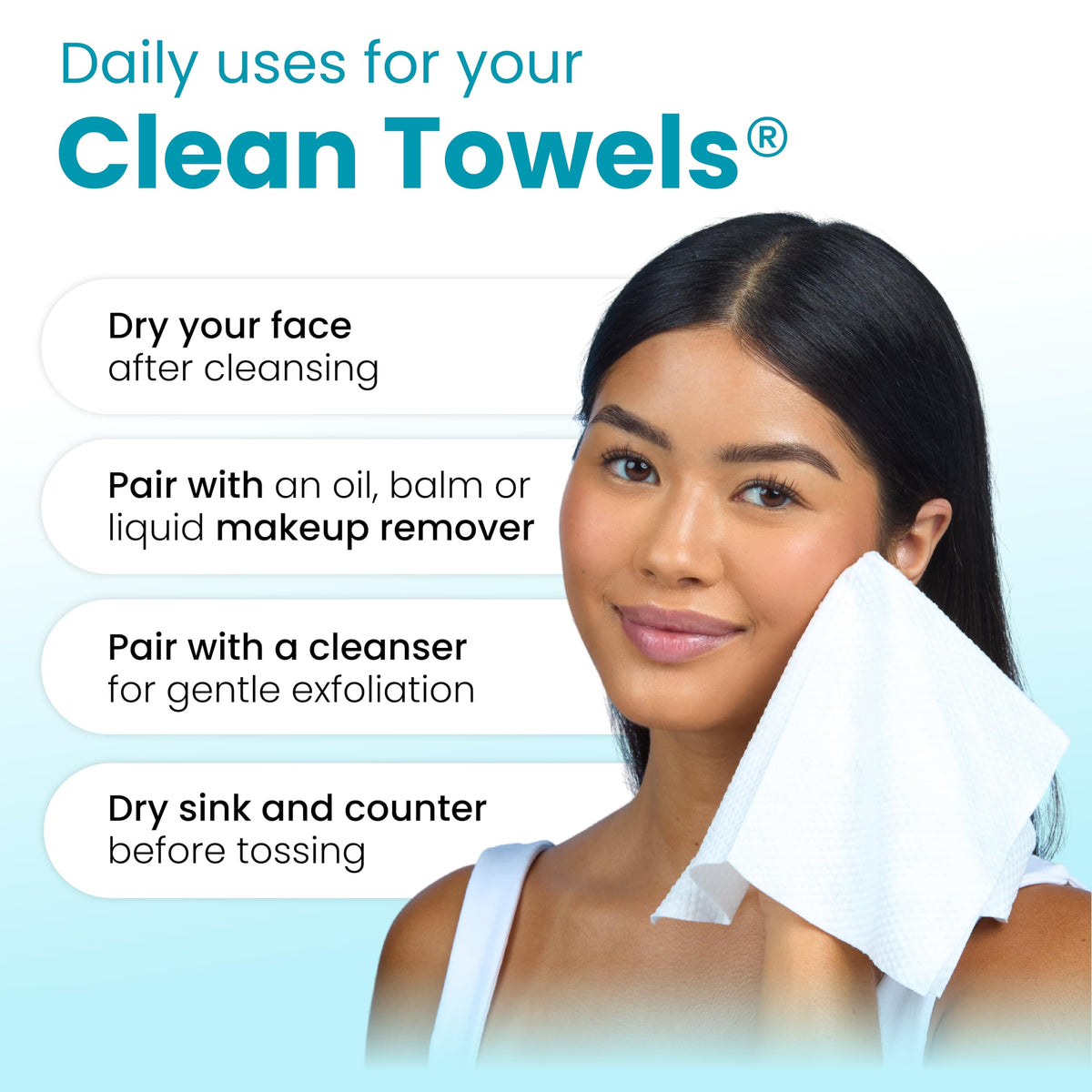CLEAN SKIN CLUB towel packed in travel pouch illustrating portability and hygiene