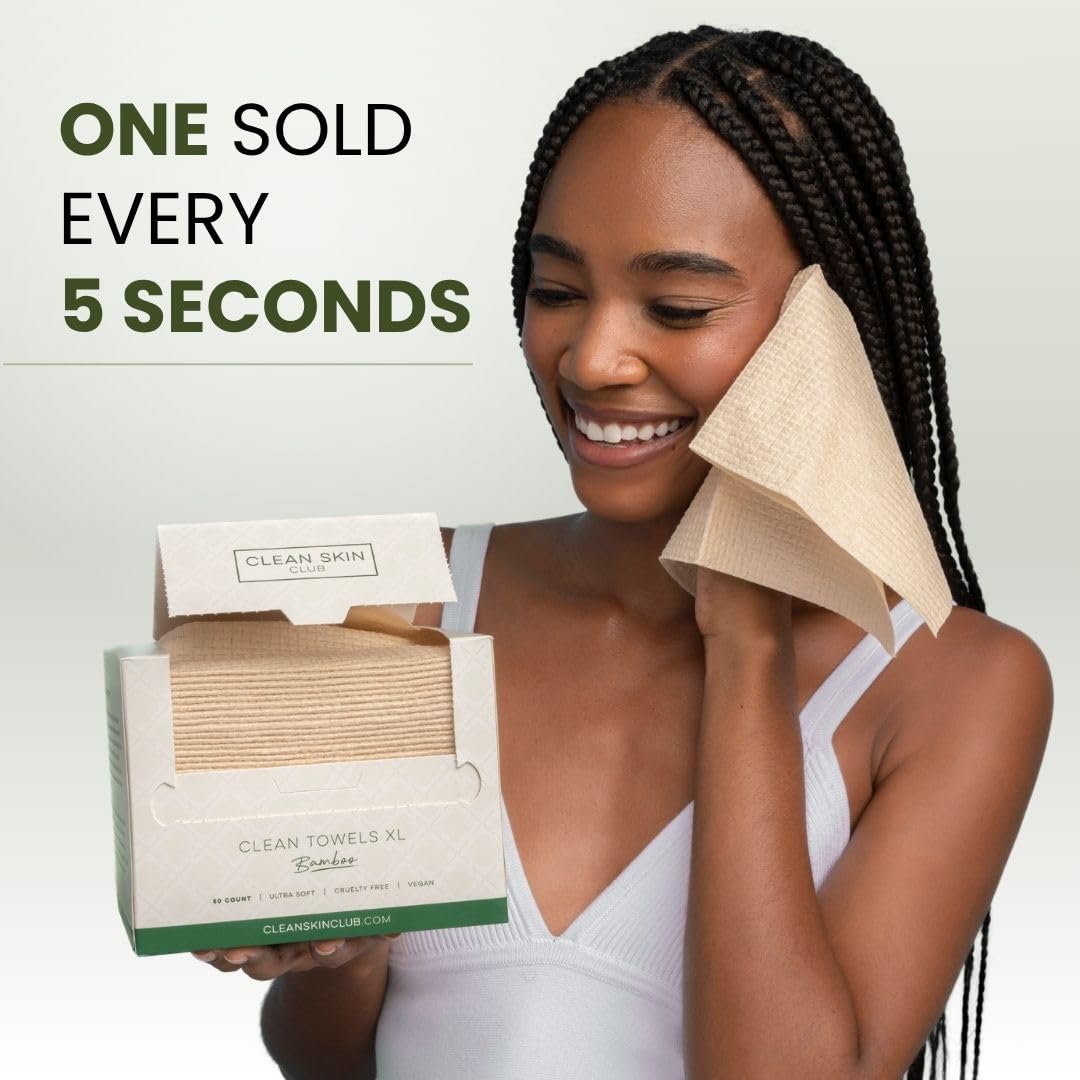 Clean Skin Club towels inside a travel bag for on-the-go skincare convenience