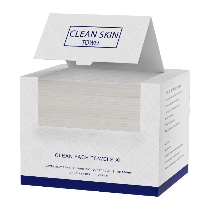 Clean Skin Towel front box view showing pack and count, hygienic convenience