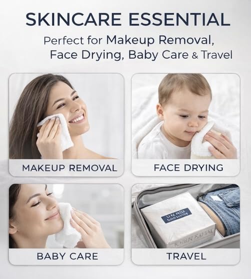 Clean Skin single unfolded towel displayed to show full 10 by 12 size