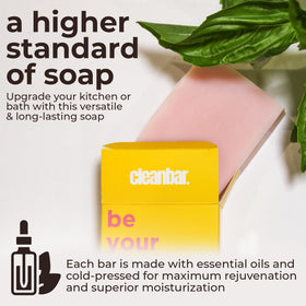 Cleanbar Thieves Please rich lather in hand demonstrating creamy suds and moisturizing benefit