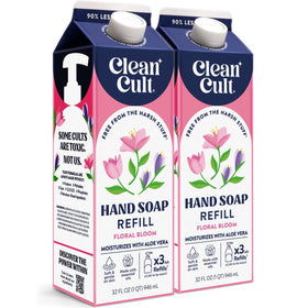 Cleancult front packaging showing refill pouch and eco benefit