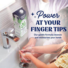 Cleancult refill pouring into pump dispenser demonstrating easy refill benefit