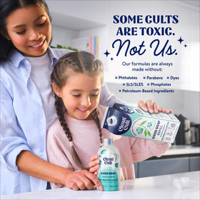 Cleancult label detail showing ingredients list and clean formulation