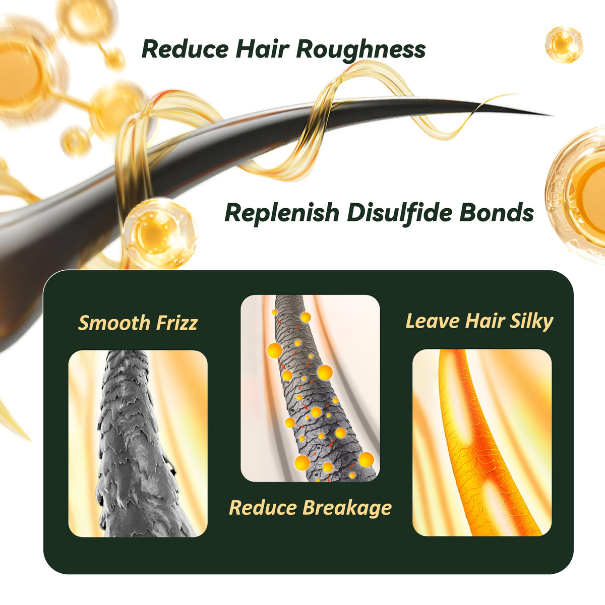 CLEANFULL before and after hair comparison showing improved shine
