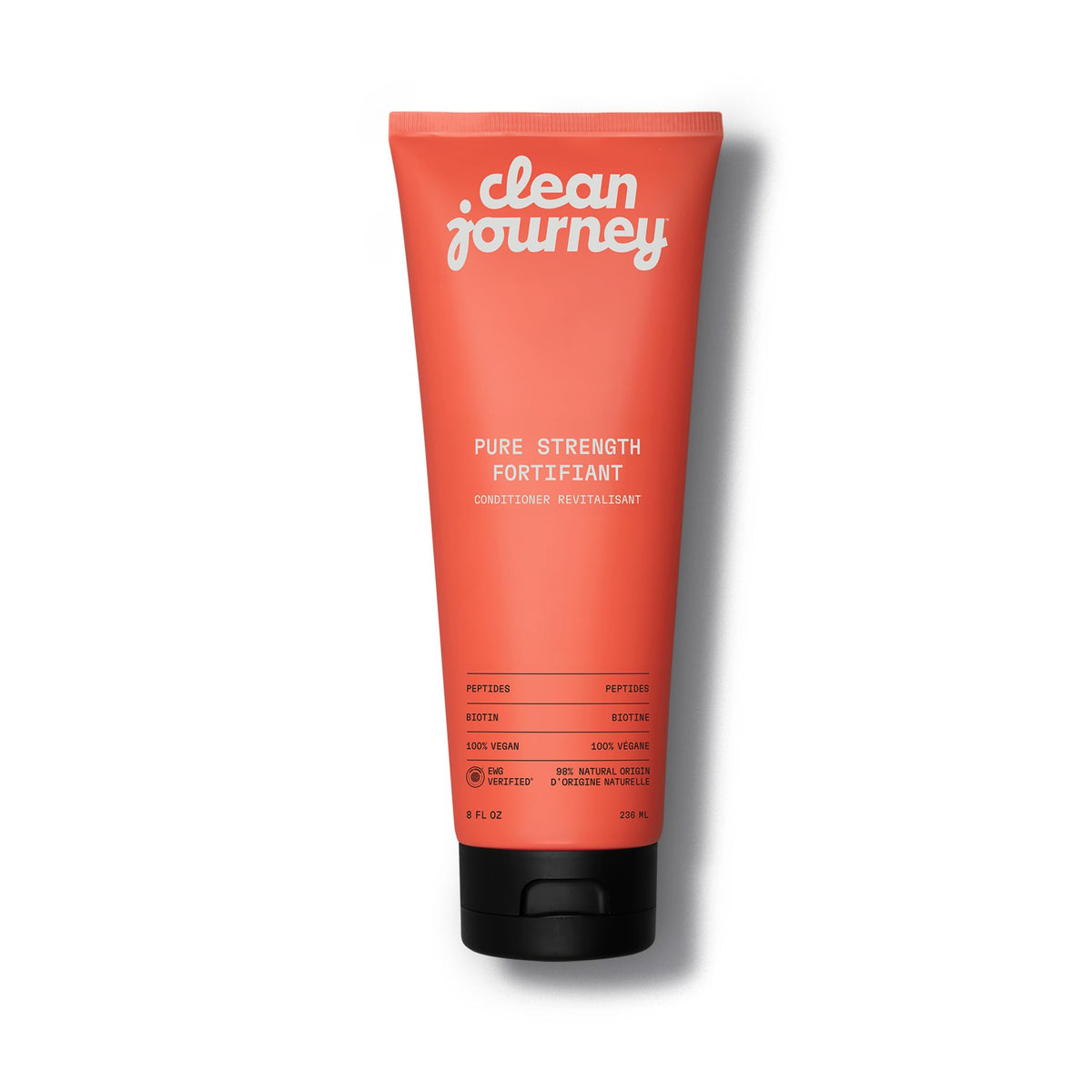cleanjourney front bottle showing label and vegan claim, conveys clean formulation