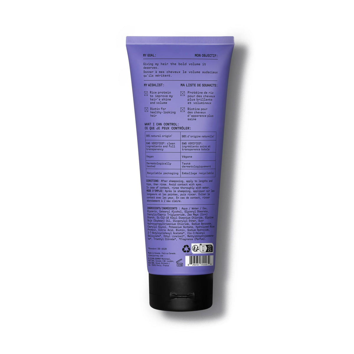 cleanjourney lifestyle bathroom shot with product staged for daily volumizing routine