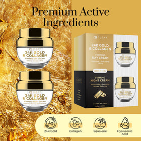 Clear Beauty gold flake close-up highlighting luminous finish