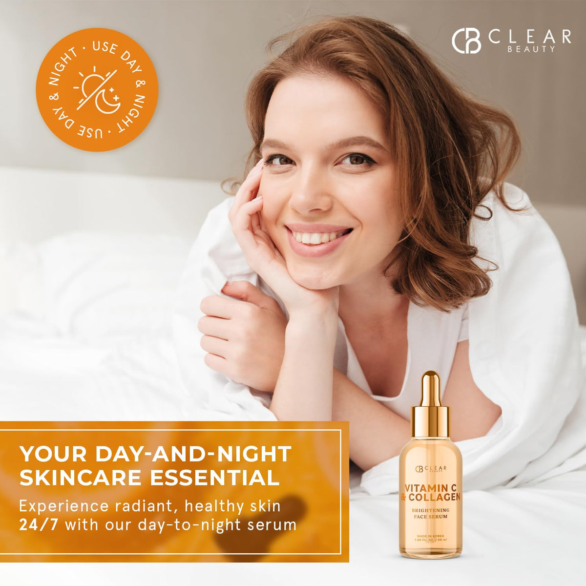 Clear Beauty label closeup showing dermatologist-tested and clean-certifications