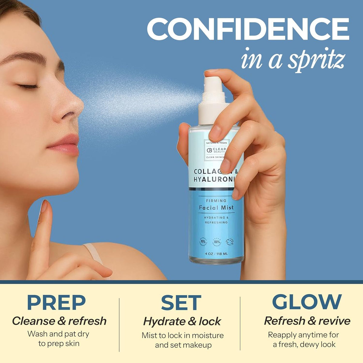 Clear Beauty placed on bathroom counter lifestyle shot suggesting daily routine convenience