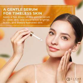 Clear Beauty serum on hand demonstrating quick absorption and smooth finish