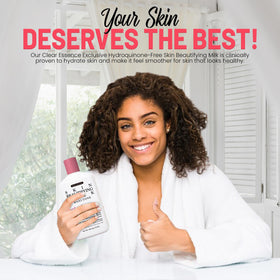 Clear Essence application on arm illustrating quick absorption and hydrated look