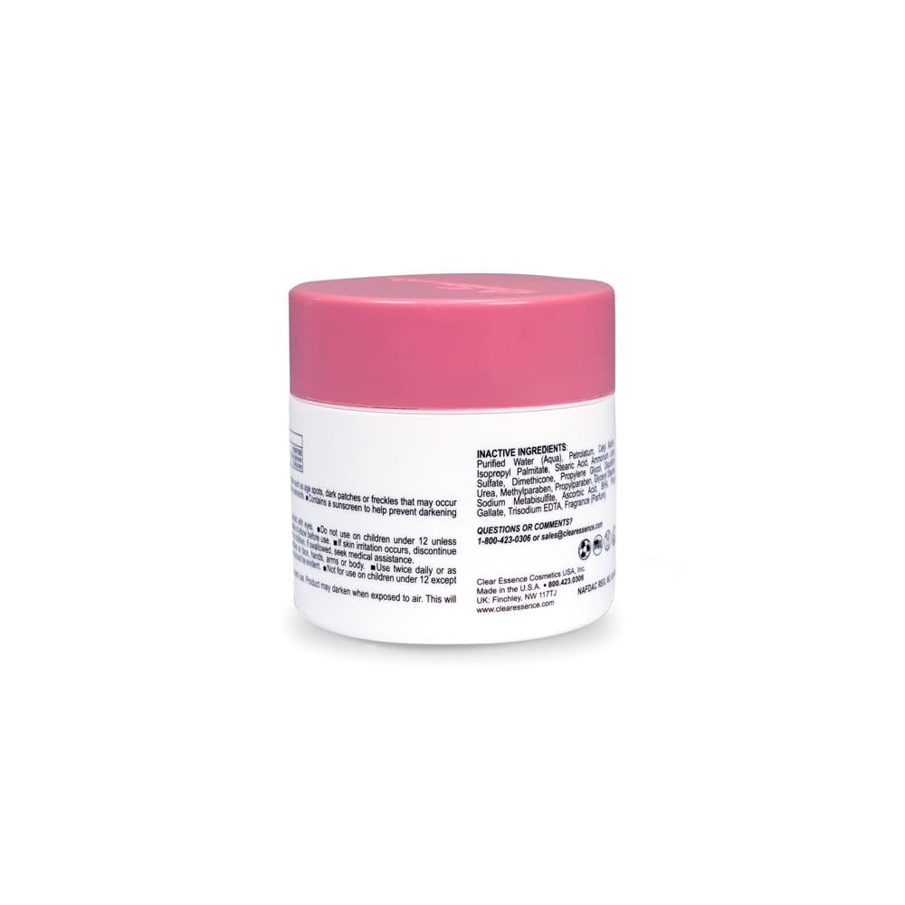Clear Essence being applied to facial spot showing targeted coverage and visible brightening benefit