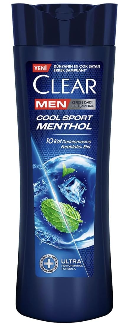 Clear Men front packaging showing 350 ml bottle and label, highlighting freshness benefit