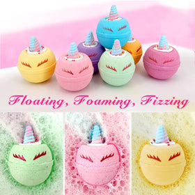 Clear and Fresh bath bomb fizzing in tub with foam and color for engaging bath play