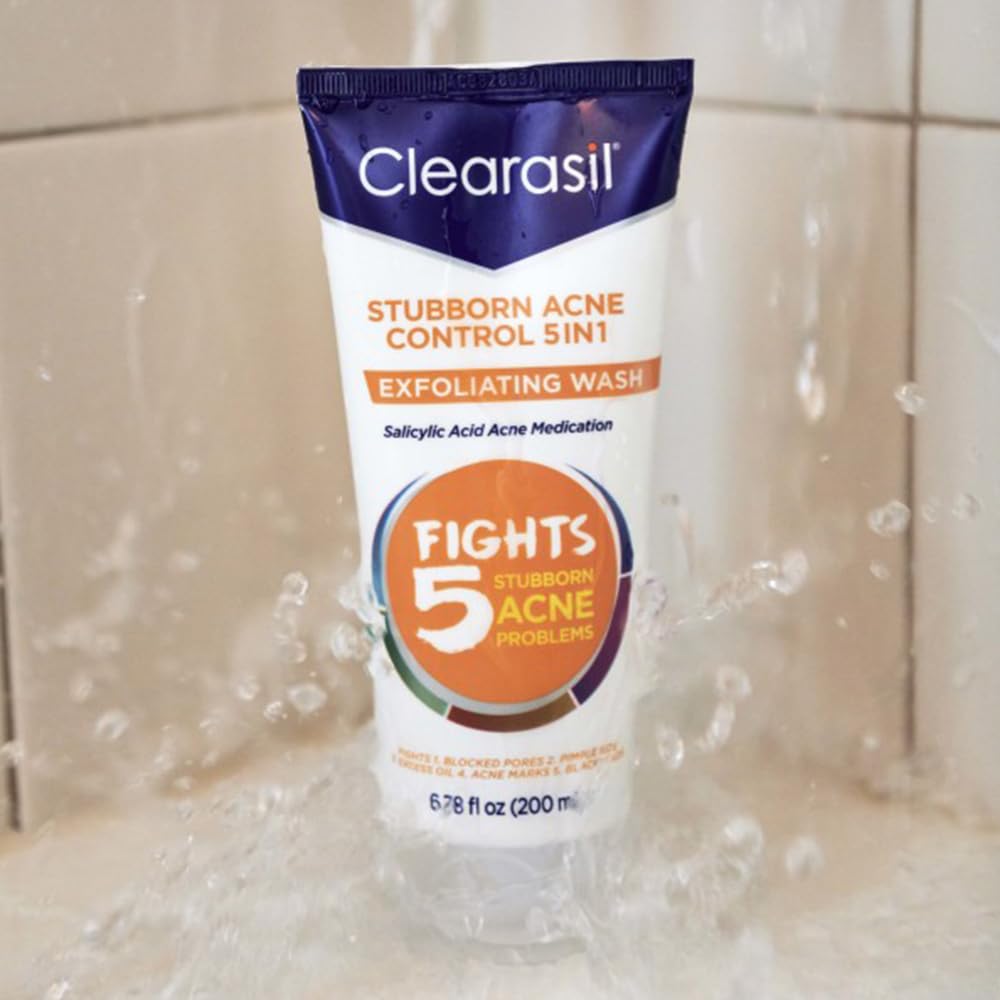 Clearasil before and after skin sample illustrating clearer-looking skin results