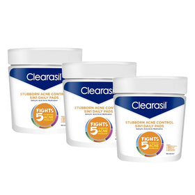 Clearasil front packaging showing three 90-count packs and convenience