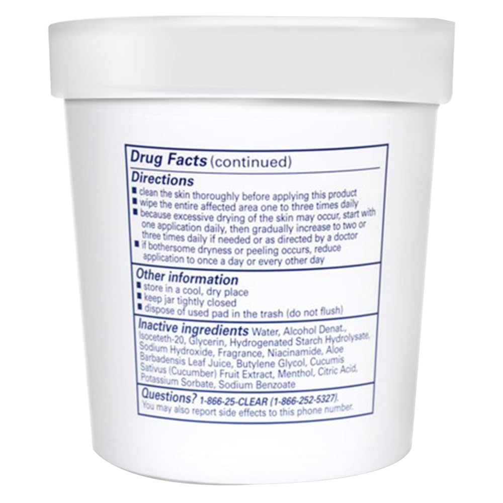 Clearasil pad in hand demonstrating size and easy, single-use benefit