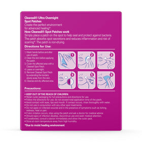 Clearasil patch texture on fingertip showing adhesive edge and gentle comfort