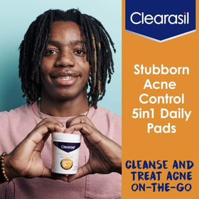 Clearasil travel pouch with pads ready for on-the-go acne care benefit