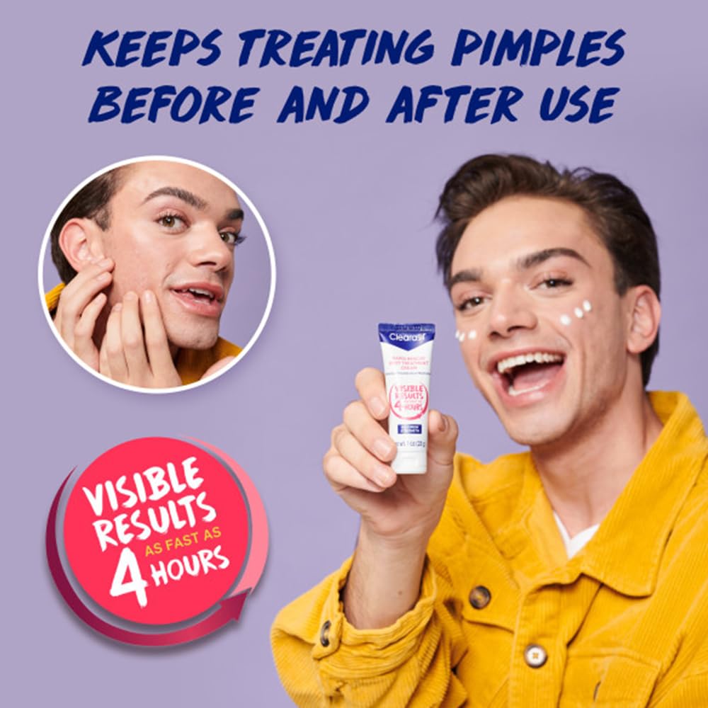 Clearasil tube in a toiletry kit depicting portable spot-treatment accessibility