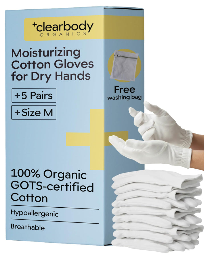 Clearbody Organics front packaging showing 5 pairs and organic label, promotes reusable care