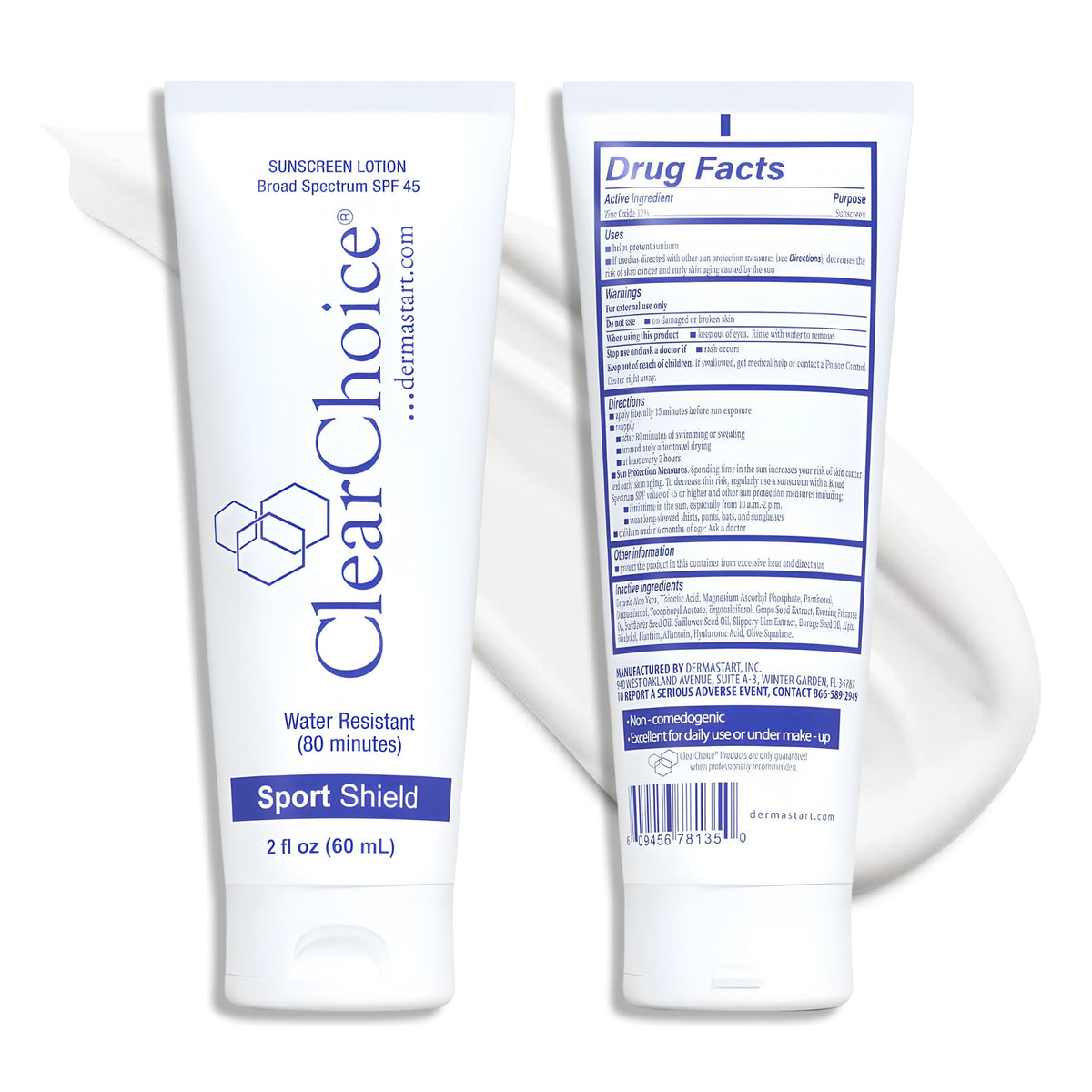 ClearChoice front packaging showing tube and SPF 45 benefit