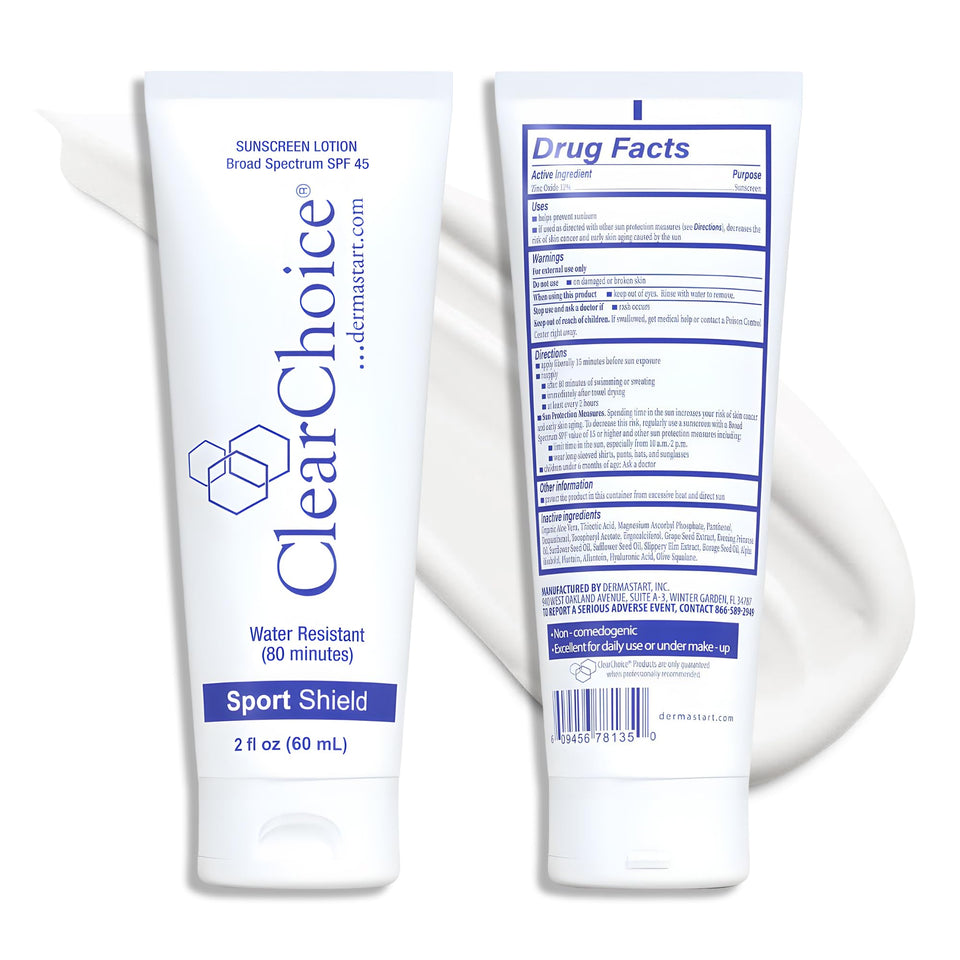 ClearChoice front packaging showing tube and SPF 45 benefit